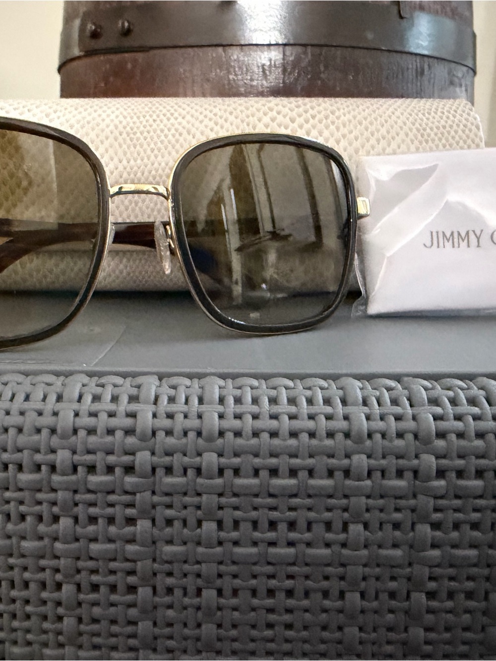Jimmy Choo tortoise shell & gold square sunglasses!